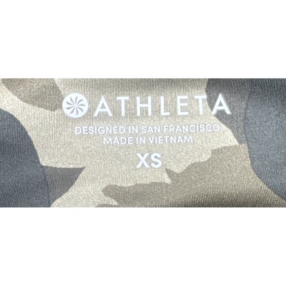 ATHLETA WOMEN’S GREEN CAMOUFLAGE 7/8 LEGGING SIZE XS W/Pocket Stretch Gym - Picture 6 of 11